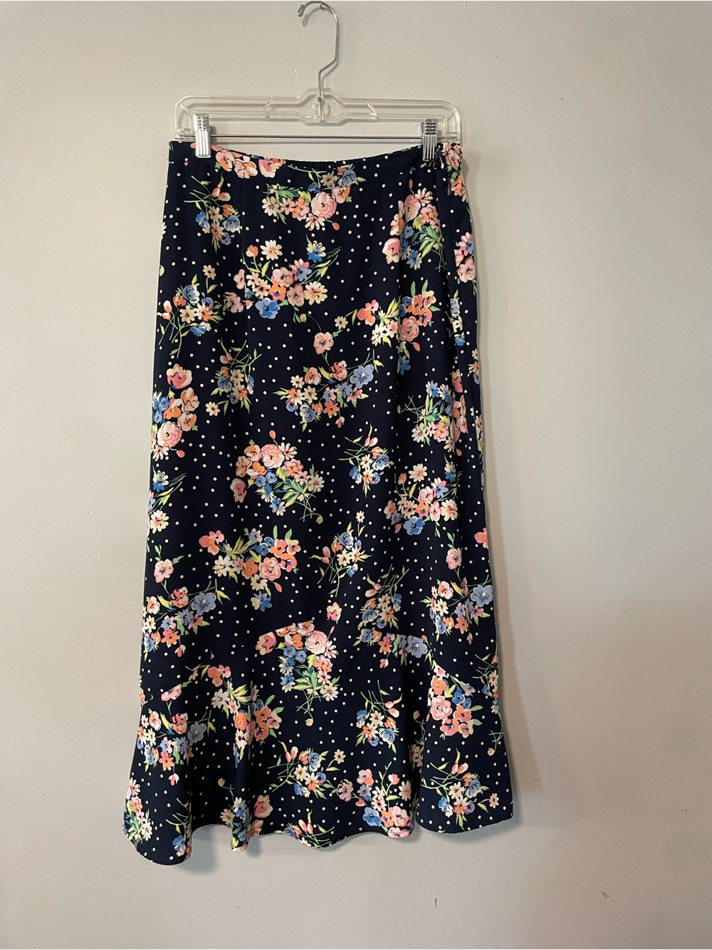 Sag Harbor Navy Maxi Skirt with Pink & Blue Floral Print